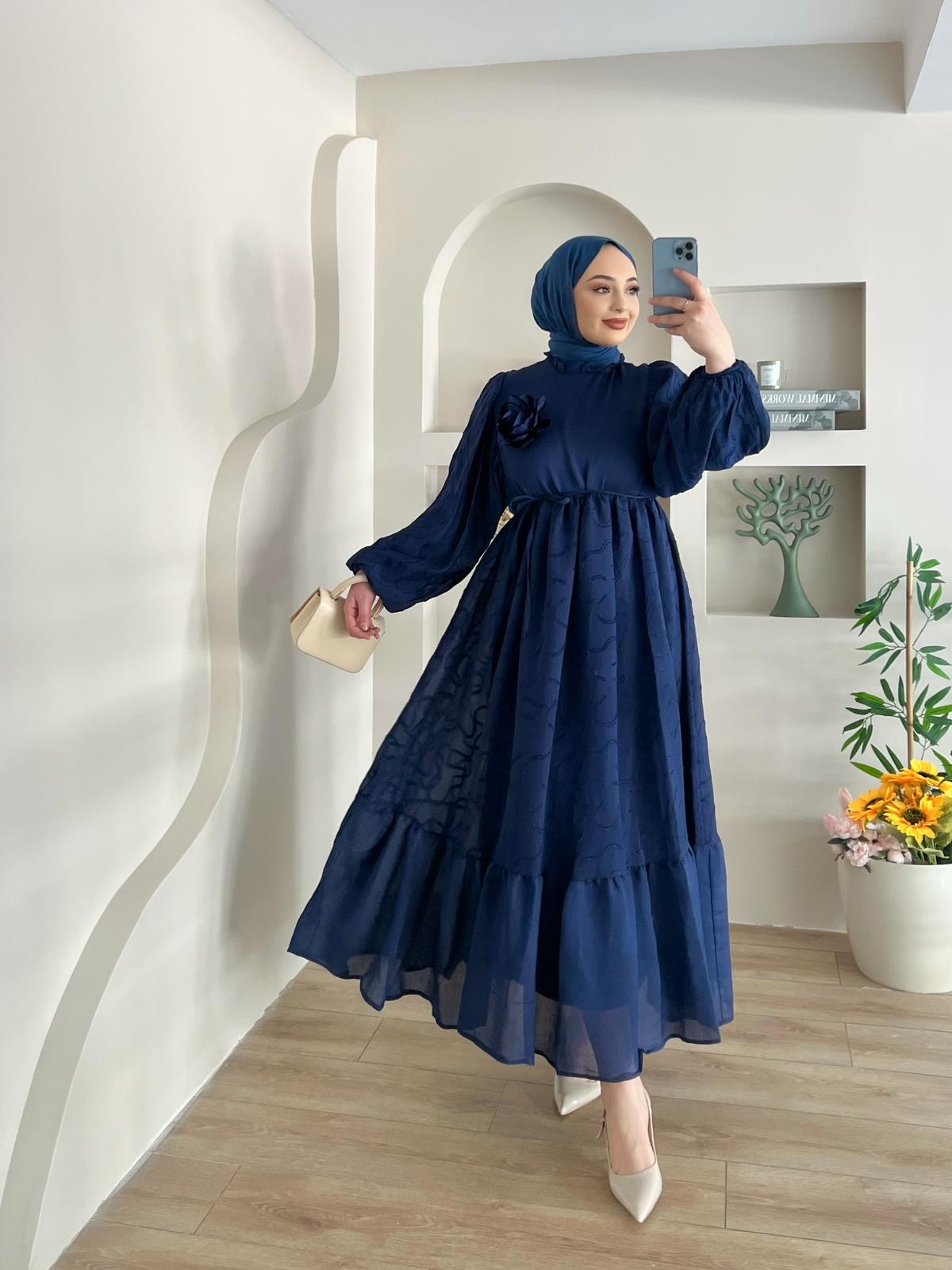 LYLİA%20GÜL%20DETAY%20LACİVERT%20ELBİSE