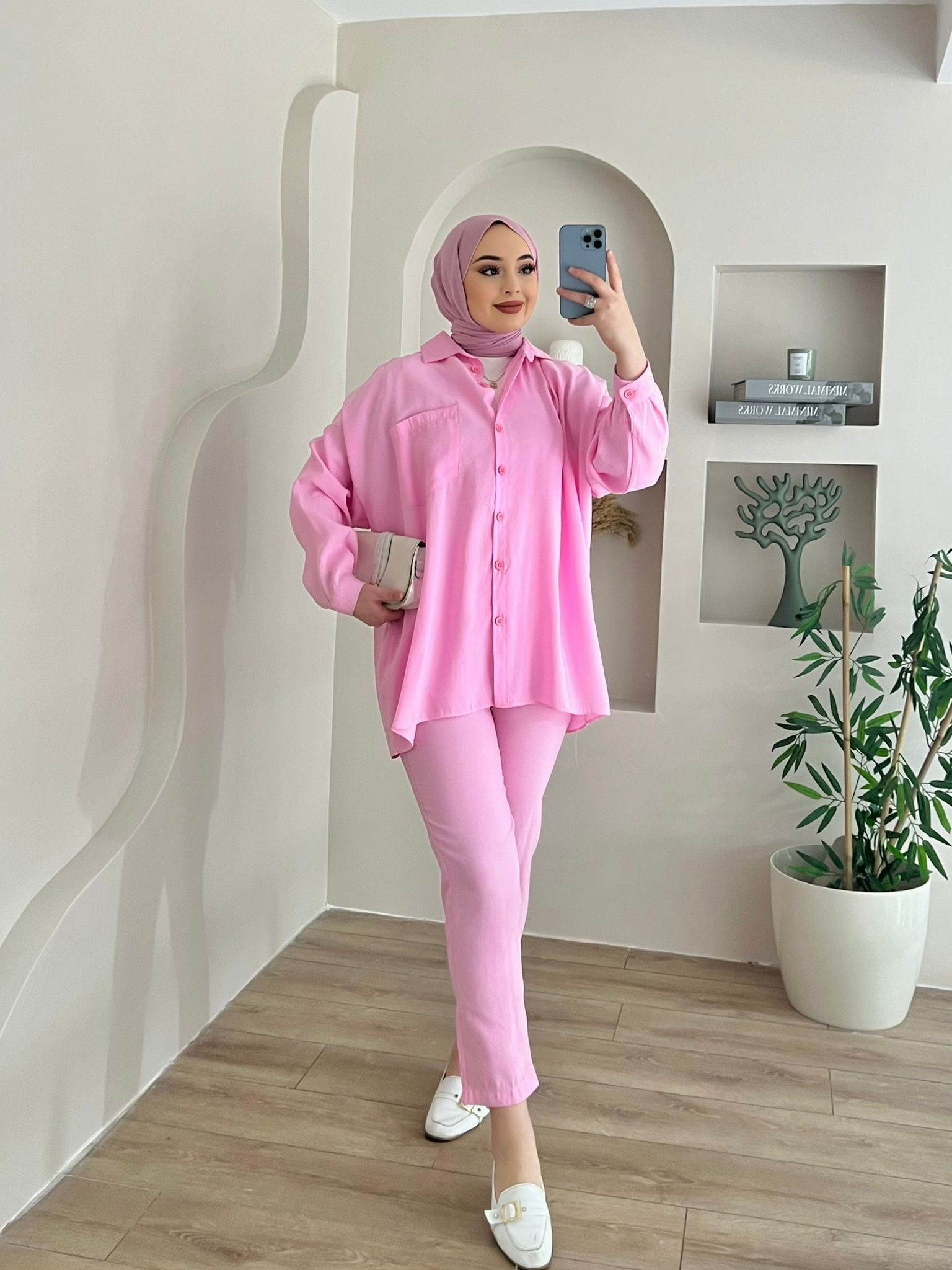 TENSEL%20DÜĞMELİ%20PEMBE%20TAKIM