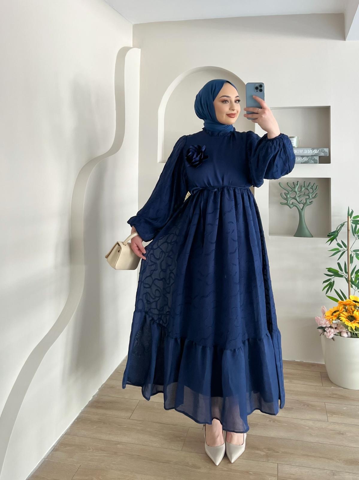 LYLİA%20GÜL%20DETAY%20LACİVERT%20ELBİSE
